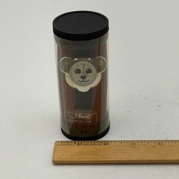 Steiff Teddy Head 1991 Analog Wrist Watch Brown Faux Leather Strap Vintage - Picture 7 of 8